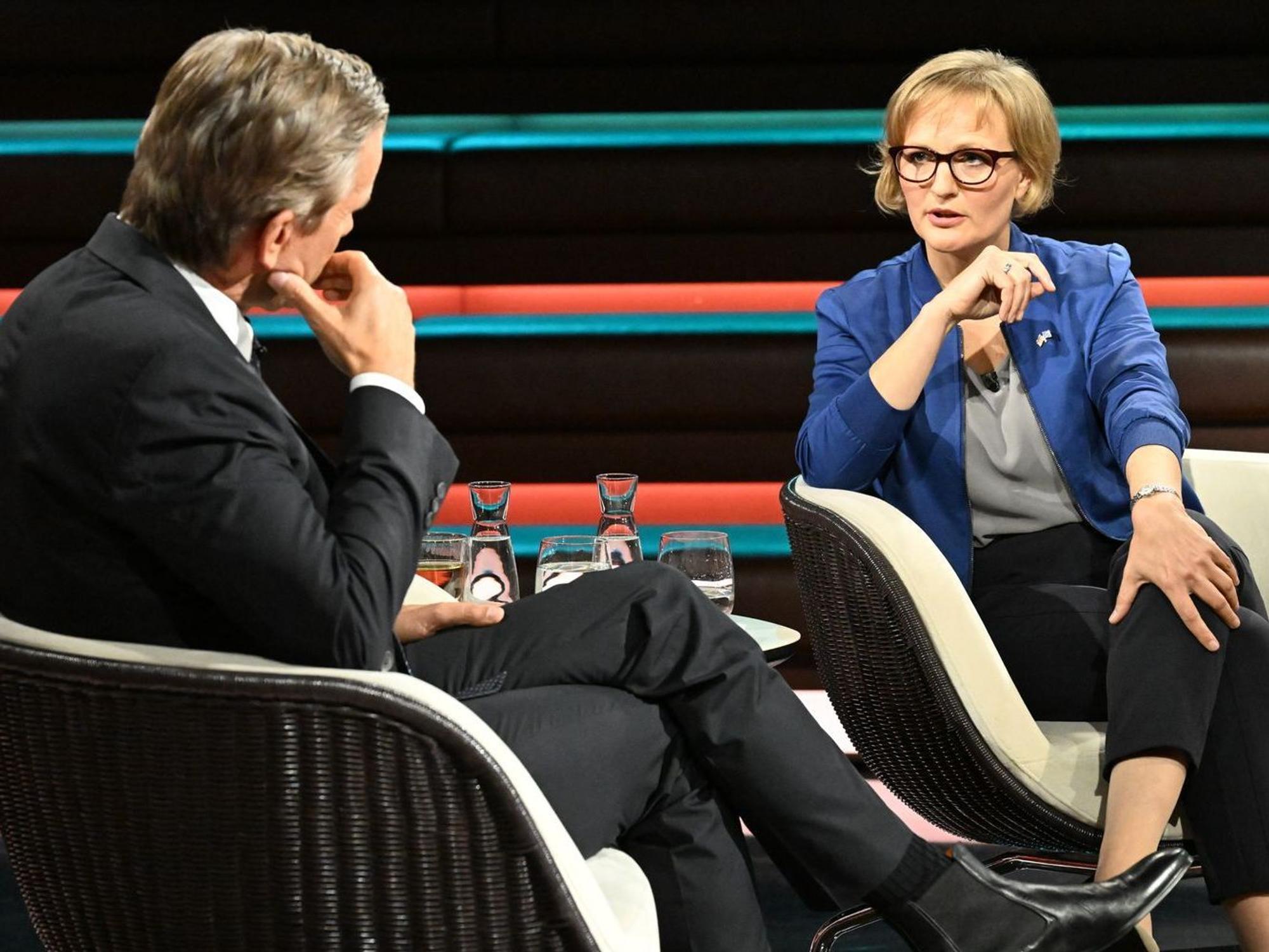 Ist die Regierungskrise eine „Riesenchance“ für die Grünen? Dieser These widersprach Parteivorsitzende Franziska Brantner vehement. (Bild: ZDF/Cornelia Lehmann)