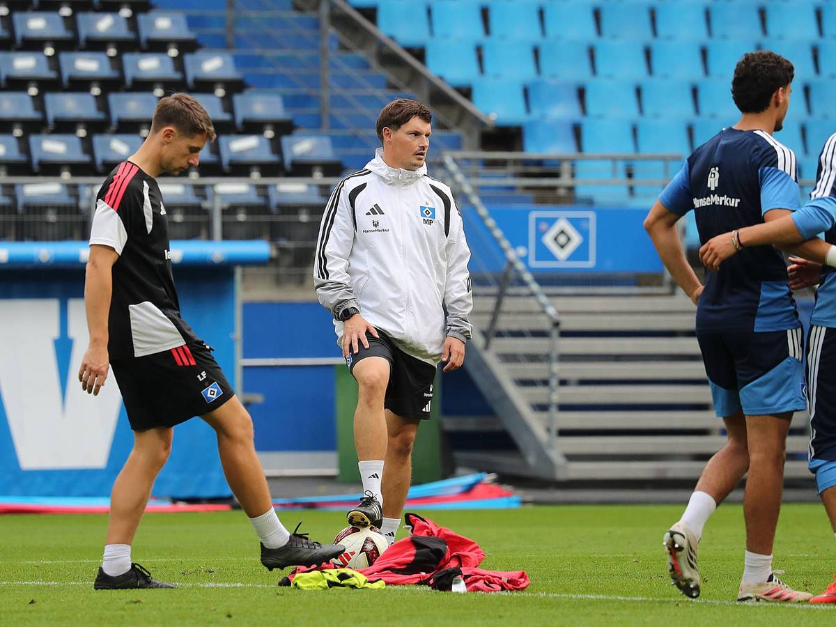 Merlin Polzin und Loic Fave beim Fußballtraining