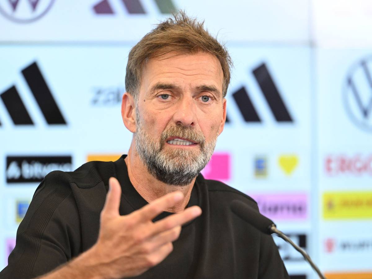 Jürgen Klopp auf einer Pressekonferenz.
