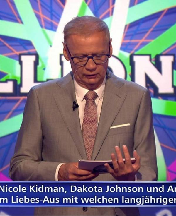 Keiner der letzten drei Kandidaten konnte die Auswahlfrage um die Ex-Partner von Katy Perry, Nicole Kidman, Dakota Johnson und Ana Ivanovic korrekt beantworten. (Bild: RTL)