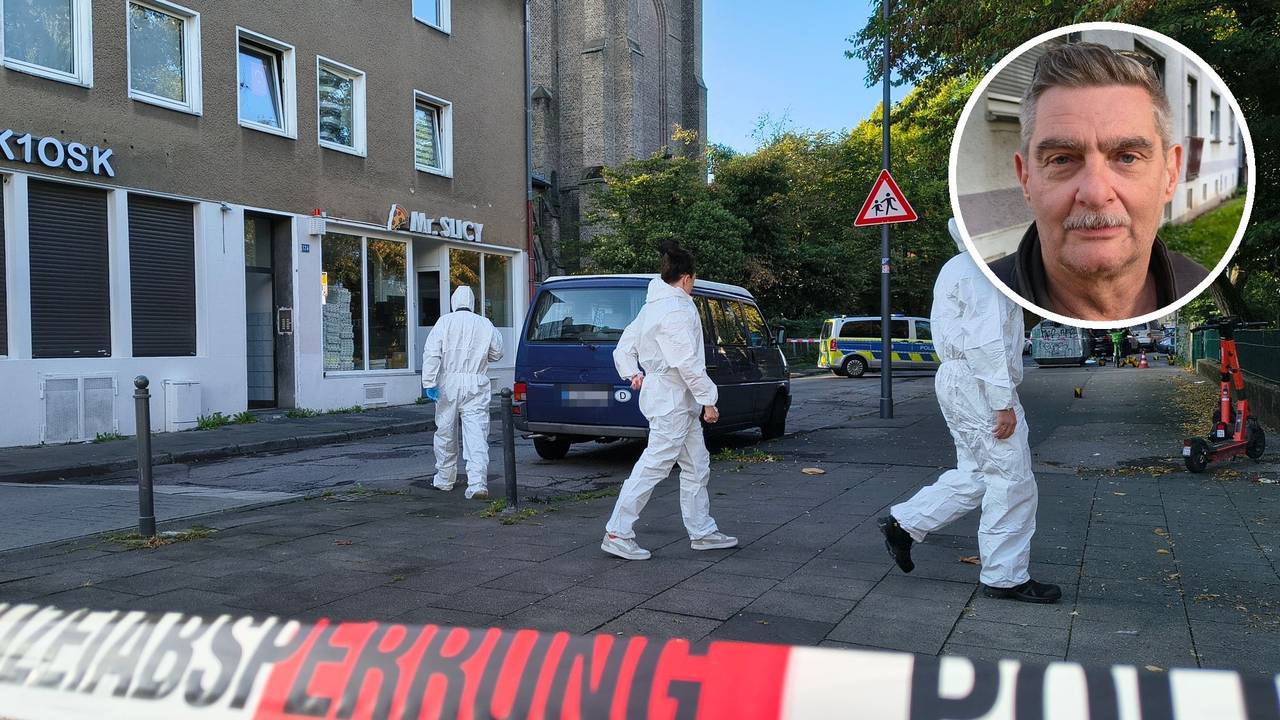 Die Polizei ist am Freitagmorgen in Köln-Mülheim im Einsatz. Zuvor hatte es Schüsse auf ein Wohnhaus mit Pizzeria im Erdgeschoss gegeben.