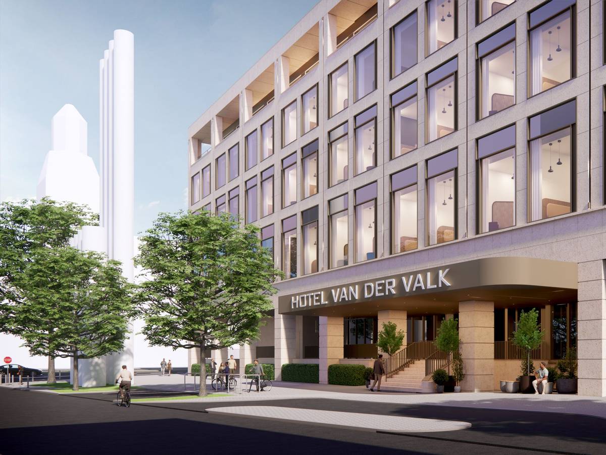 Diese Visualisierung zeigt, wie das neue Hotel aussehen soll.