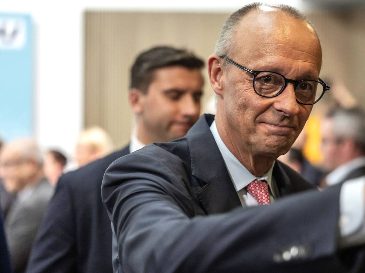 Bundeskanzler Friedrich Merz (CDU) nimmt an einer Wahlkampfveranstaltung der CDU Berlin vor der Wahl zum Abgeordnetenhaus im Konrad-Adenauer-Haus teil.