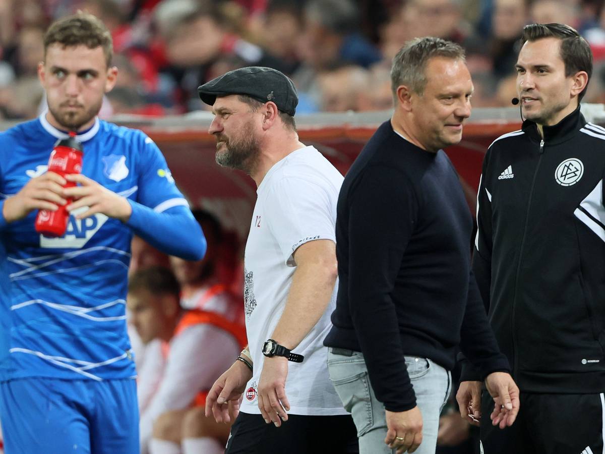Andre Breitenreiter und Steffen Baumgart bei einem Aufeinandertreffen in der Bundesliga.