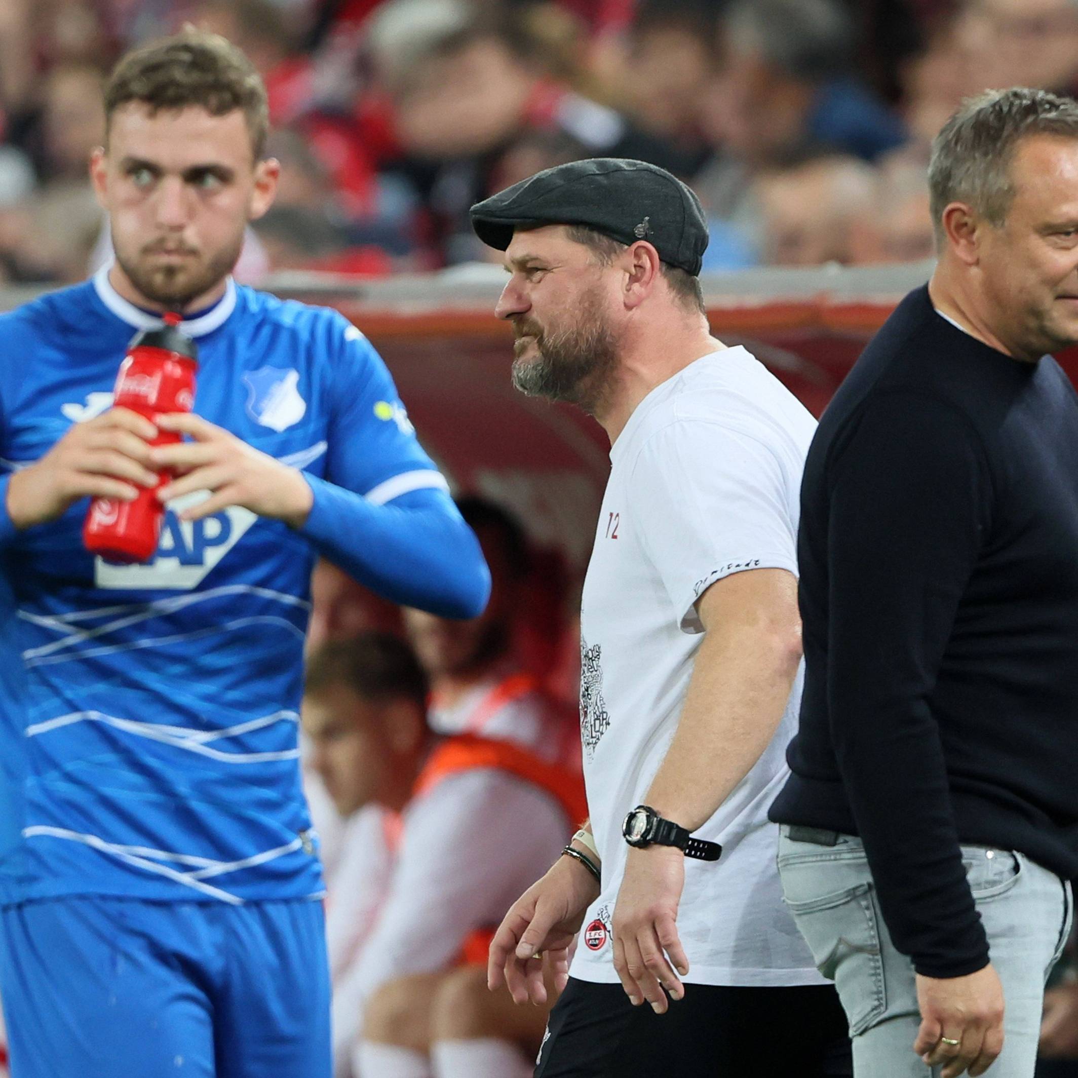 Andre Breitenreiter und Steffen Baumgart bei einem Aufeinandertreffen in der Bundesliga.