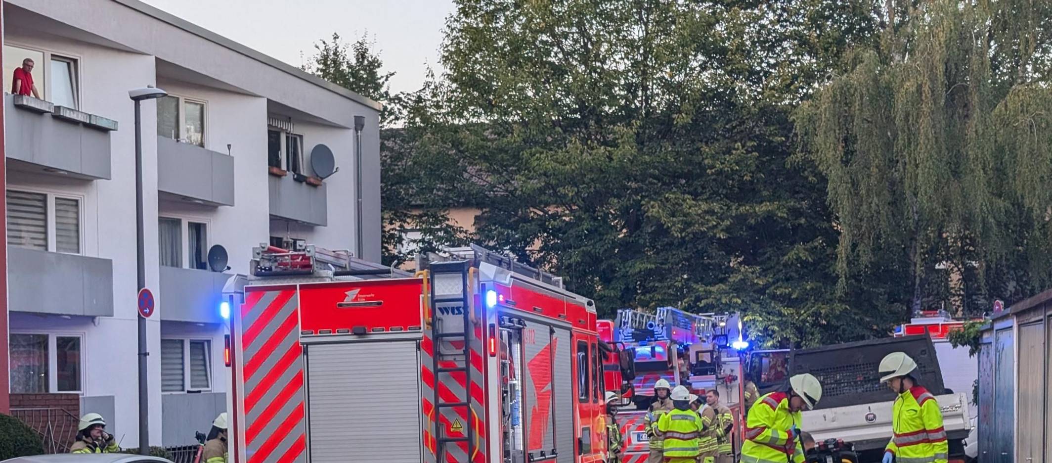 Die Feuerwehr in Köln-Mülheim.