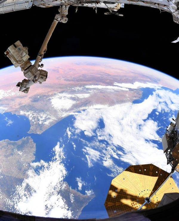 Blick aus der ISS auf die Erde. Das Foto wurde 2018 von Astronaut Alexander Gerst aufgenommen.