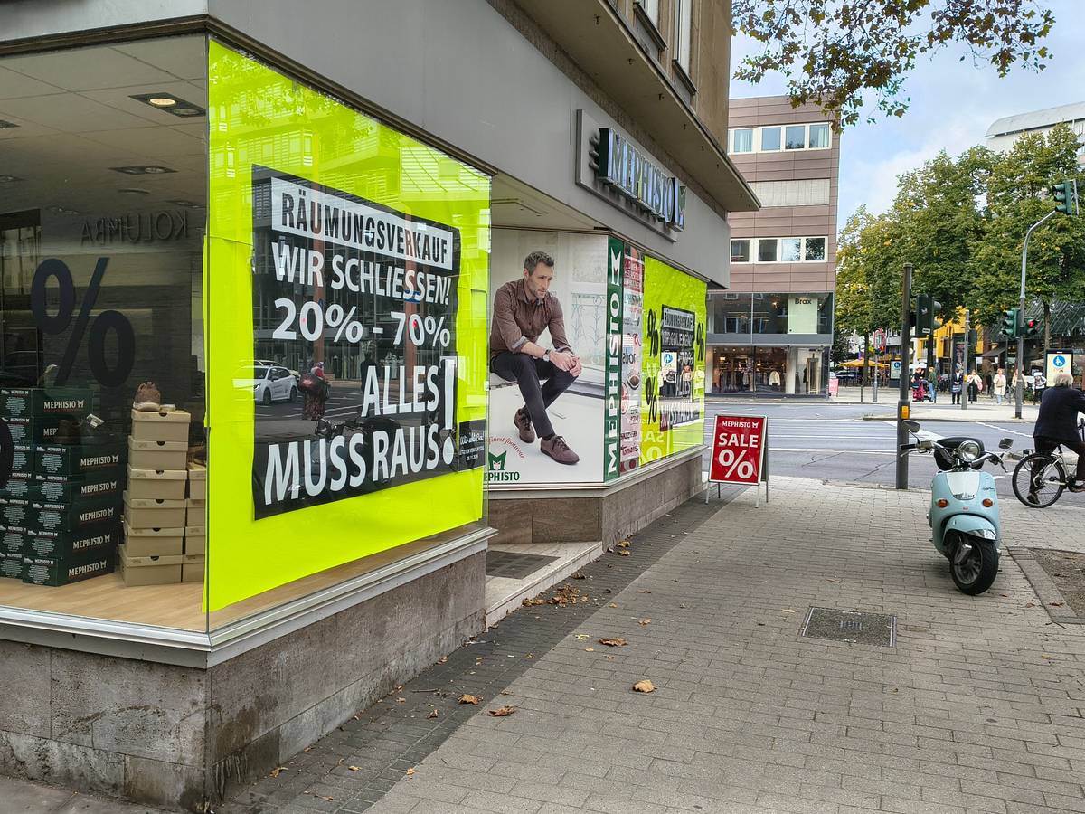 Der Mephisto-Shop in der Kölner Innenstadt schließt.
