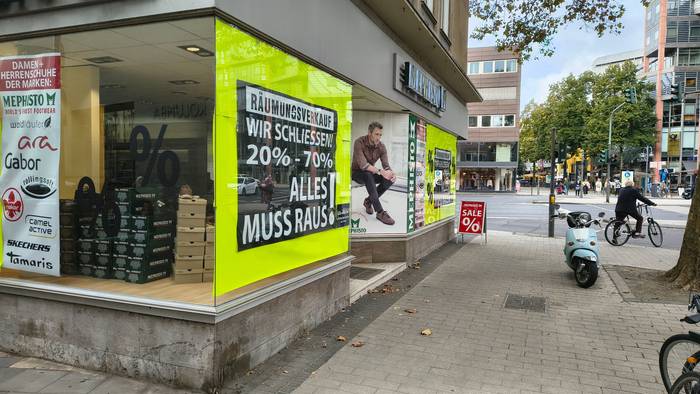 Der Mephisto-Shop in der Kölner Innenstadt schließt.