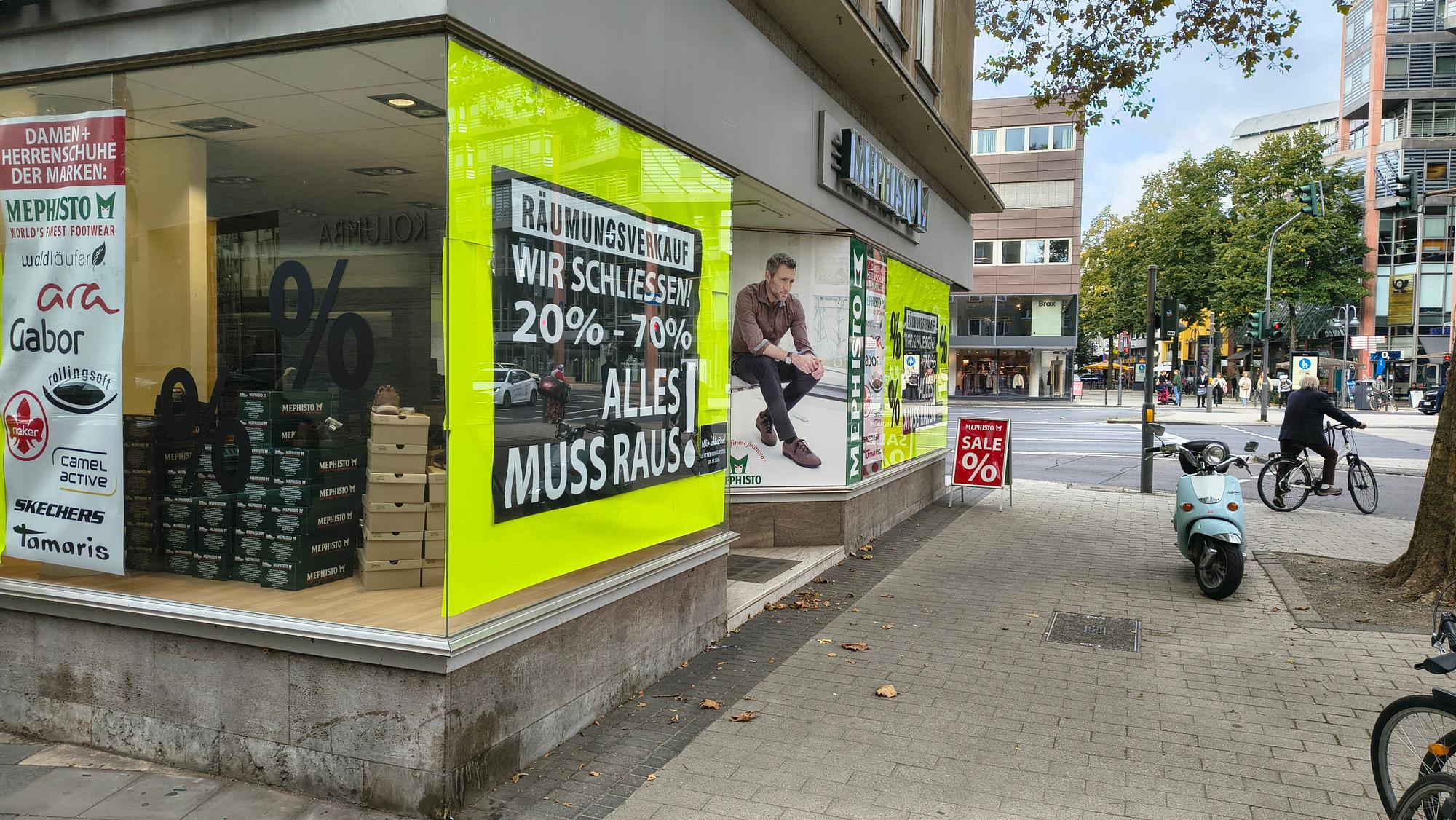 Der Mephisto-Shop in der Kölner Innenstadt schließt.