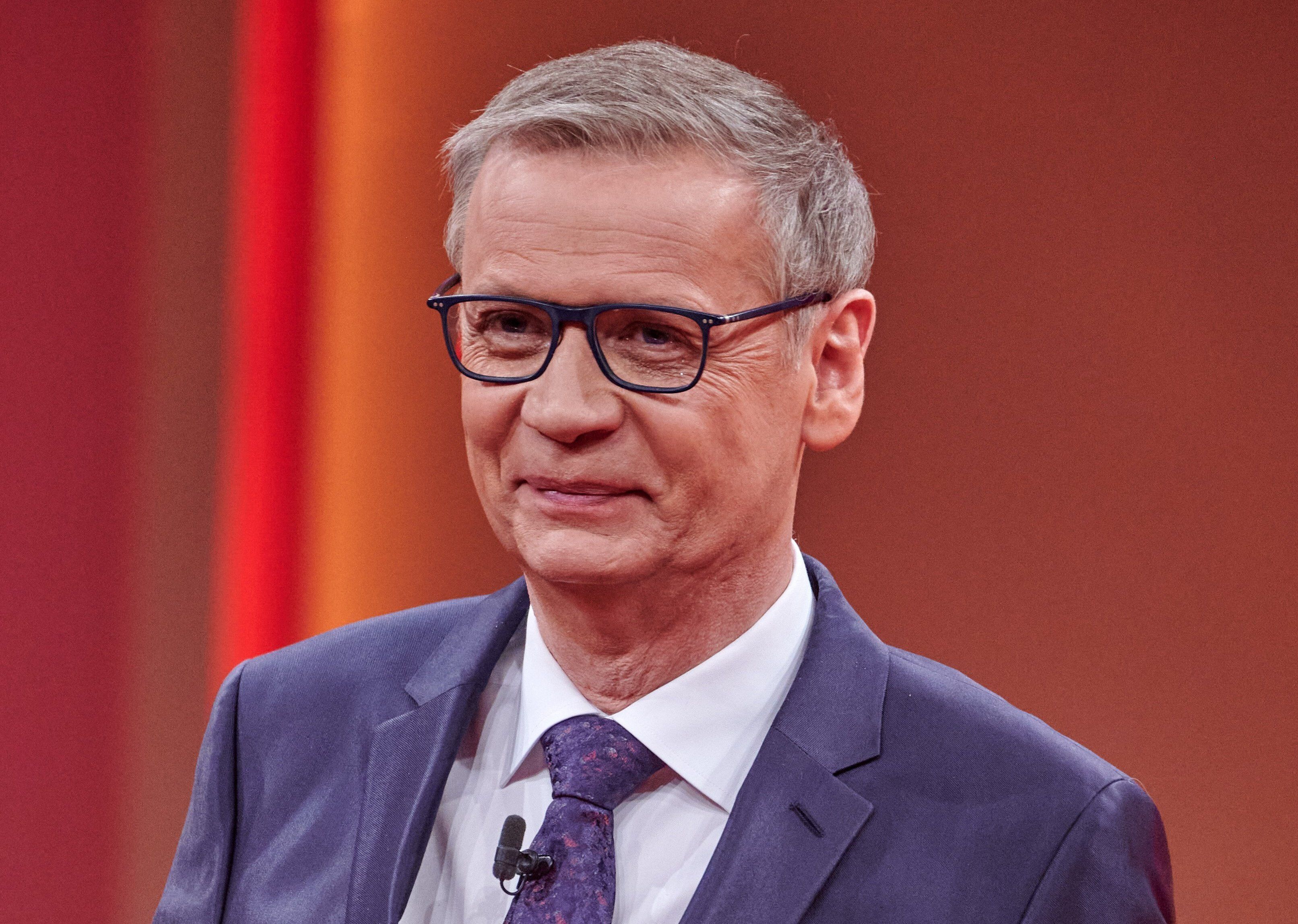 Entertainer Günther Jauch steht beim RTL- Jahresrückblick