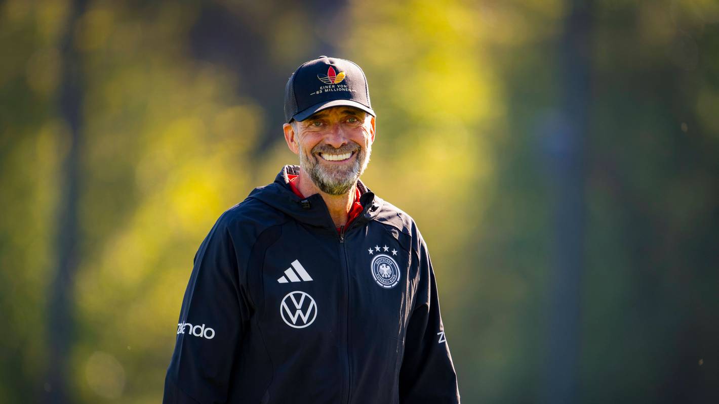 Jürgen Klopp beim Training der deutschen Nationalmannschaft.