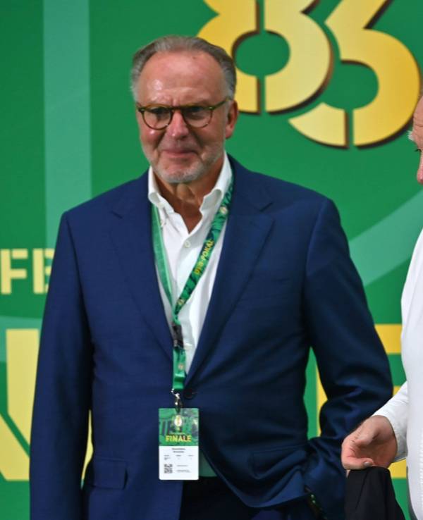 Uli Hoeneß und Karl-Heinz Rummenigge im Rahmen des DFB-Pokals.