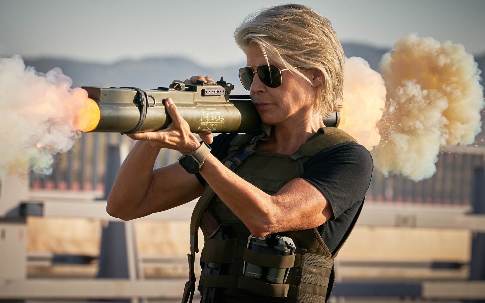 Im sechsten Film aus der „Terminator“-Reihe, „Terminator: Dark Fate“, war Linda Hamilton erneut in ihrer Paraderolle zu sehen. (Bild: 2019 Twentieth Century Fox)