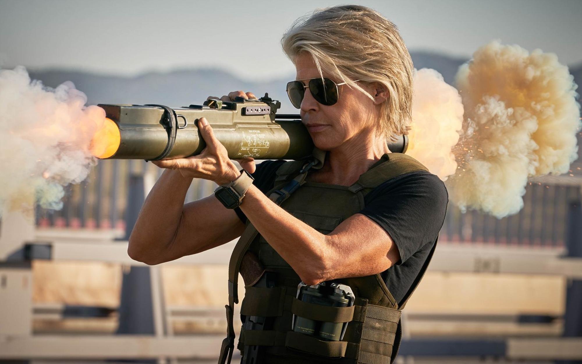 Im sechsten Film aus der „Terminator“-Reihe, „Terminator: Dark Fate“, war Linda Hamilton erneut in ihrer Paraderolle zu sehen. (Bild: 2019 Twentieth Century Fox)