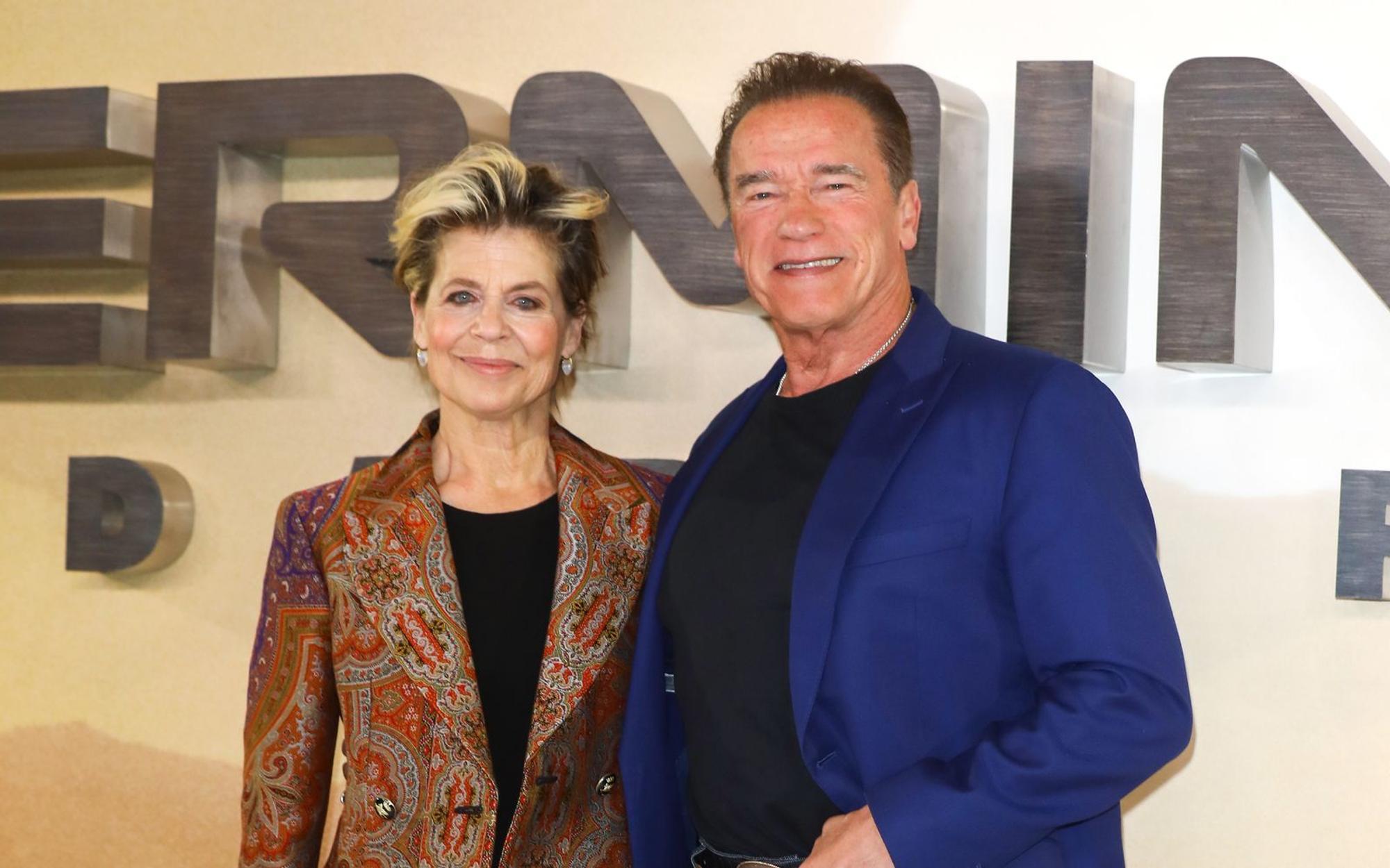 Linda Hamilton und Arnold Schwarzenegger bei der Aufführung von „Terminator: Dark Fate“ im Oktober 2019 in London. (Bild: 2019 Getty Images/Tim P. Whitby)