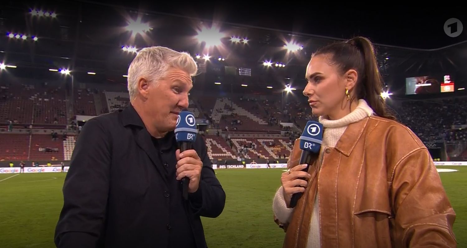Bastian Schweinsteiger und Esther Sedlaczek sprechen nach der Deutschland-Pleite gegen Griechenland.