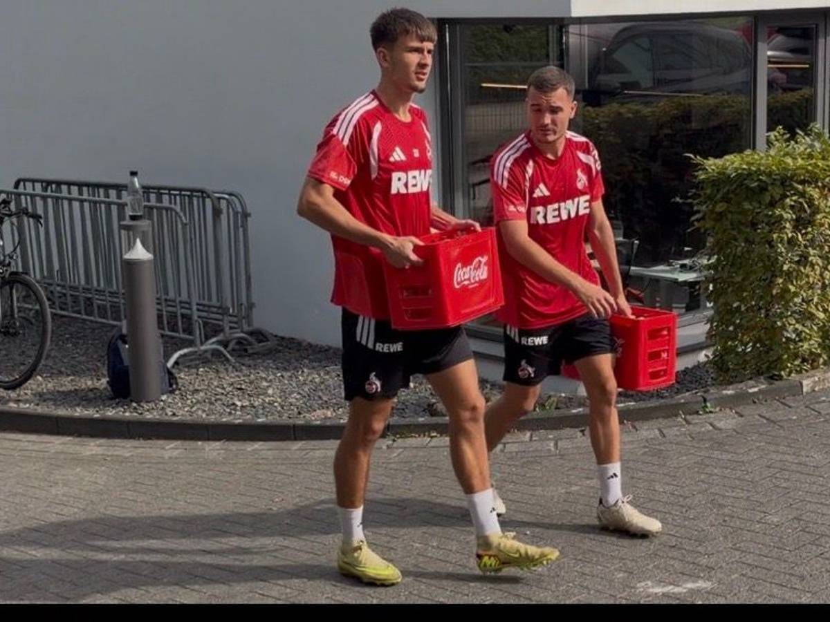 Luc Dabrowski und Etienne Borie (r.) auf dem Weg zum FC-Training am Geißbockheim