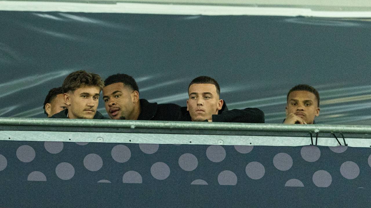 Saßen am Sonntag (27. September 2026) in der WWK-Arena Augsburg beim Länderspiel Deutschland gegen Griechenland: Tom Bischof, Noah Atubolu, Said El Mala und Malick Thiaw (v.l.).