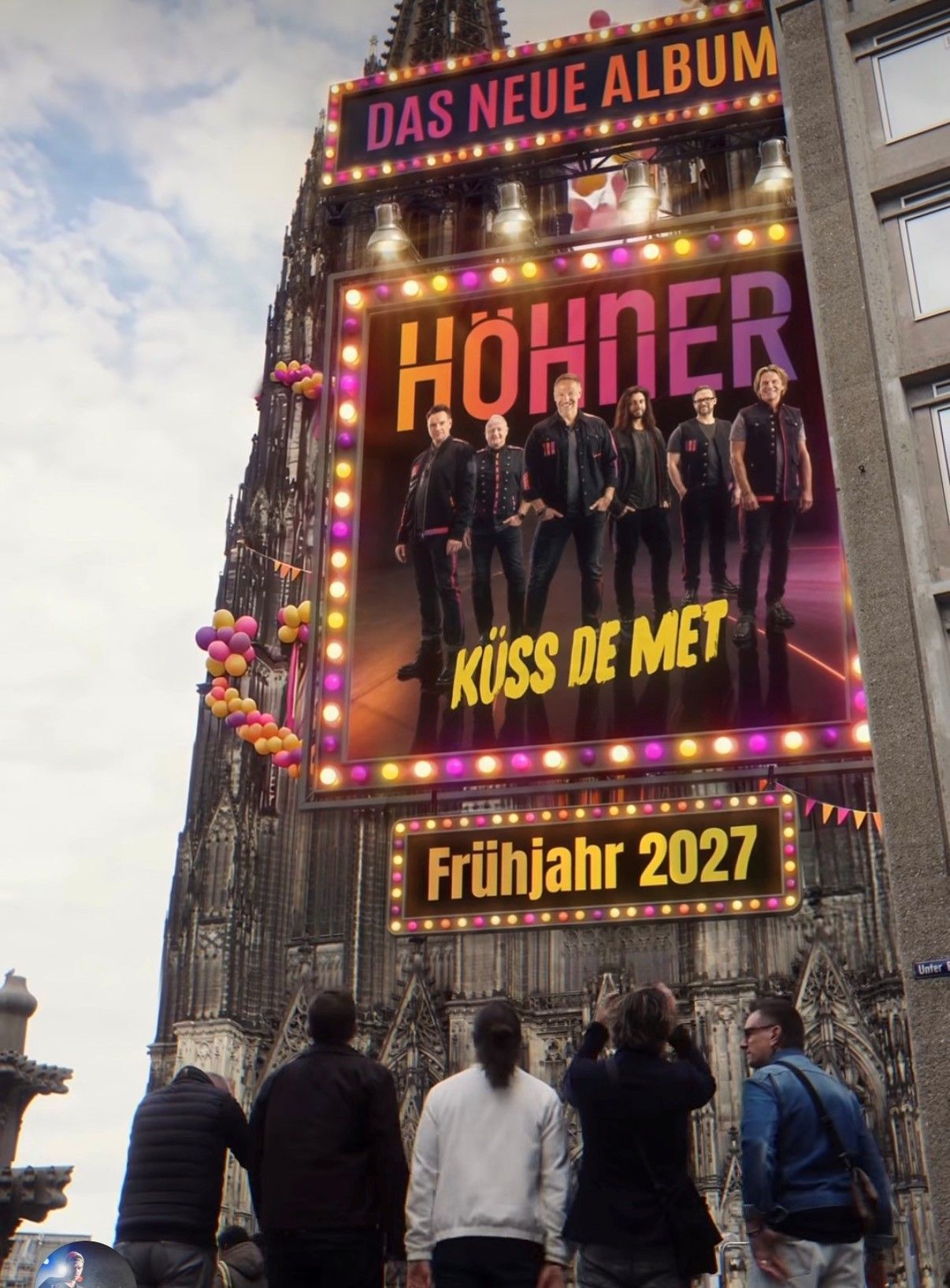 KI-Illustration vom Kölner Dom mit Höhner-Plattencover.