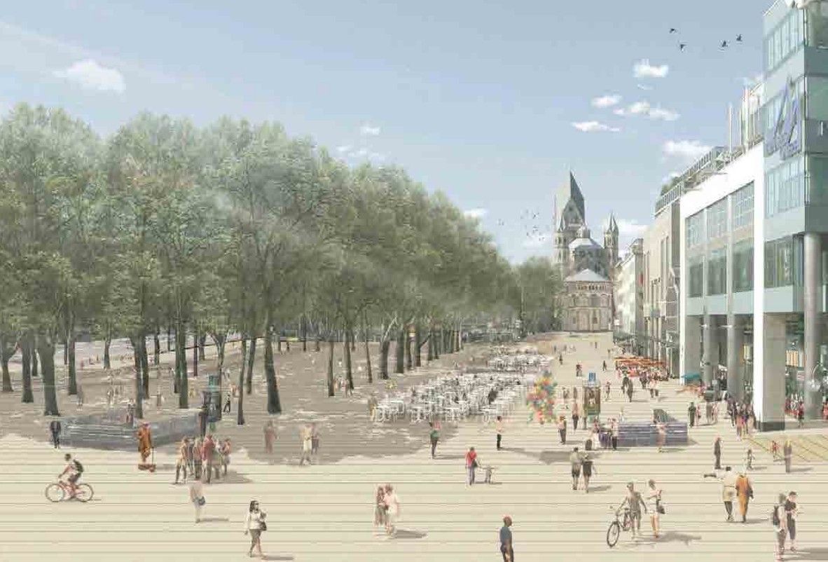 Visualisierung des Konzepts für die Neugestaltung des Neumarkts.