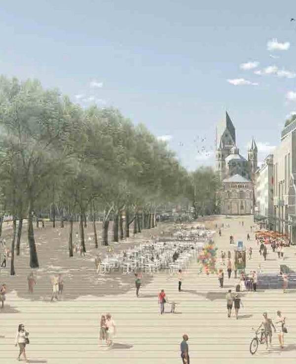 Visualisierung des Konzepts für die Neugestaltung des Neumarkts.
