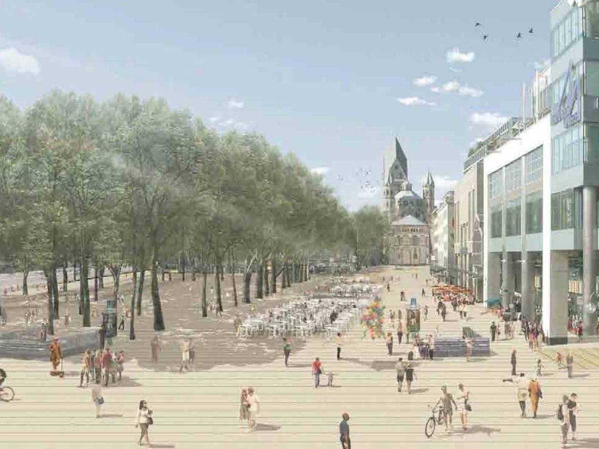 Visualisierung des Konzepts für die Neugestaltung des Neumarkts.