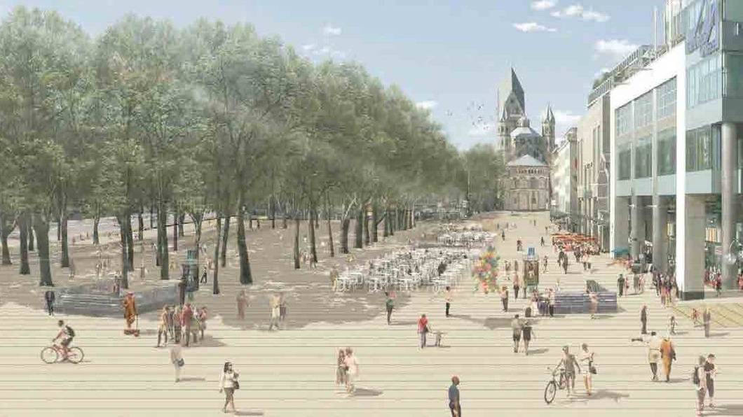 Visualisierung des Konzepts für die Neugestaltung des Neumarkts.