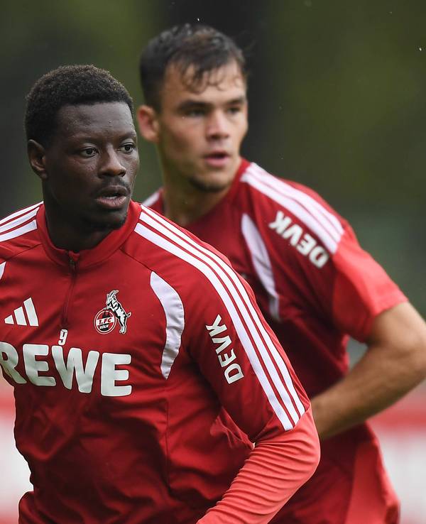 Training beim 1. FC Köln mit Ragnar Ache und Thijs Dallinga.