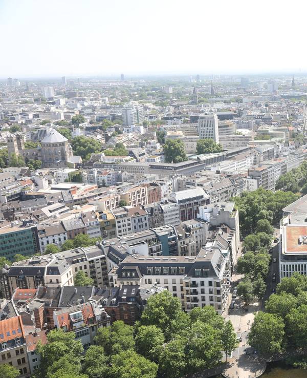Eine Luftaufnahme vom Belgischen Viertel.