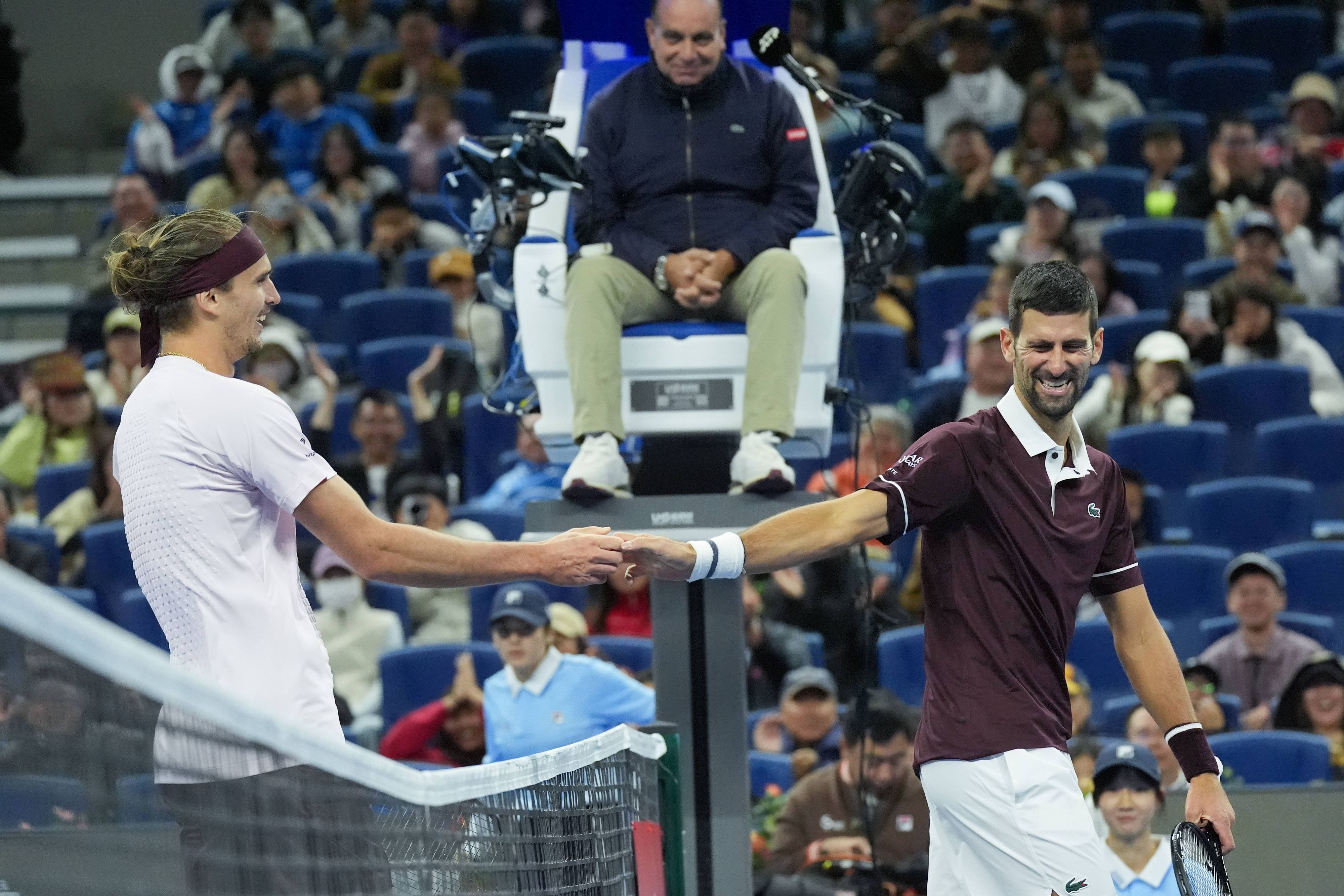 Novak Djokovic nach seinem Sieg gegen Alexander Zverev.