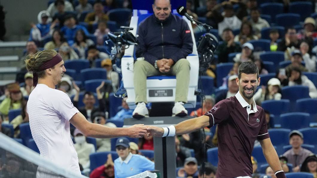 Novak Djokovic nach seinem Sieg gegen Alexander Zverev.