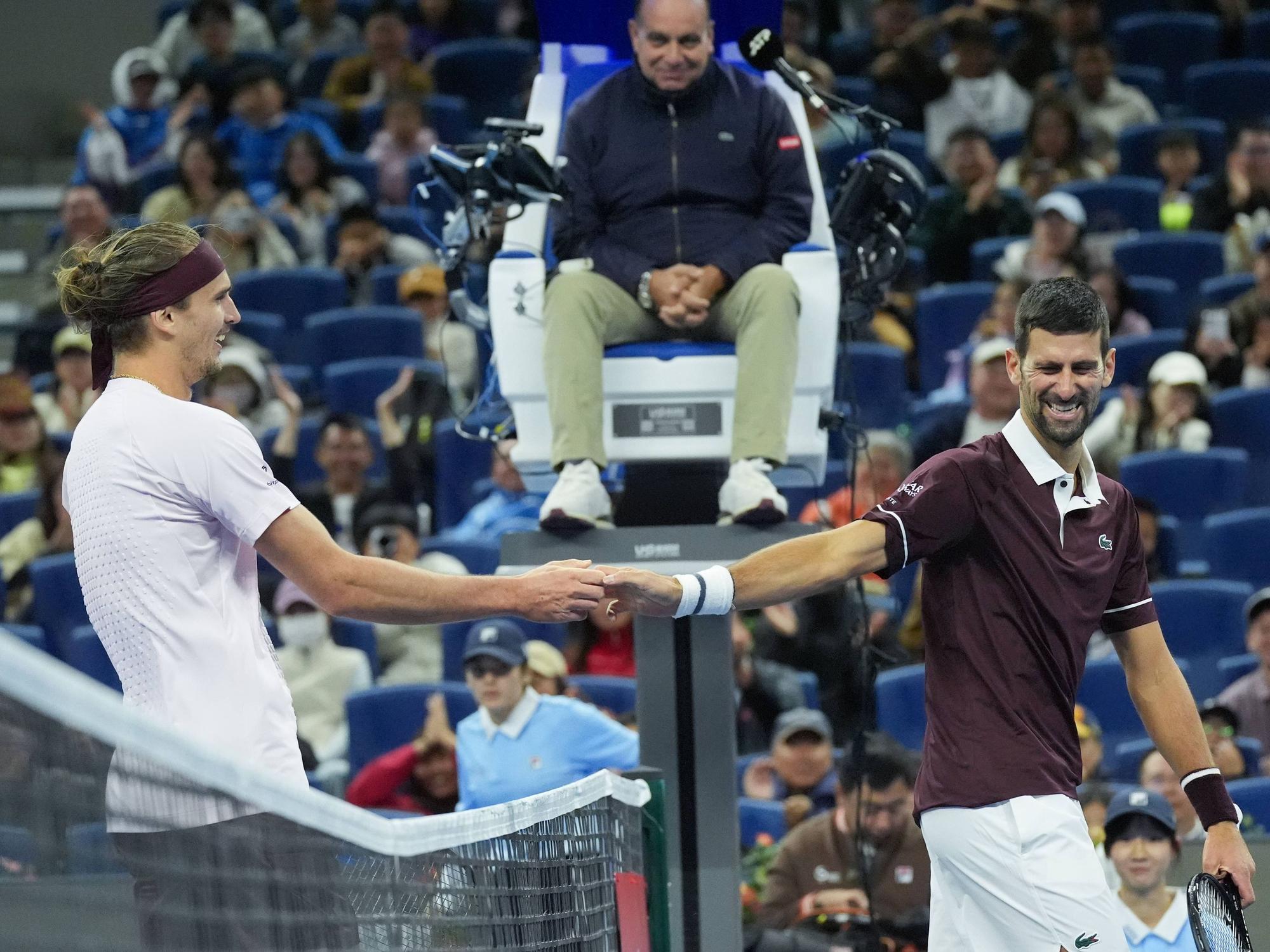 Novak Djokovic nach seinem Sieg gegen Alexander Zverev.