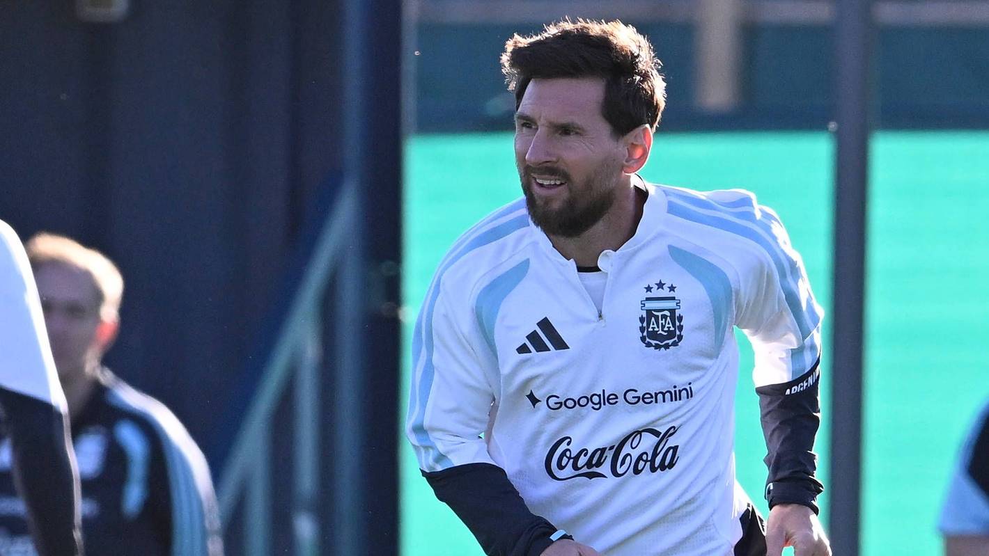 Argentinien-Training mit Lionel Messi.