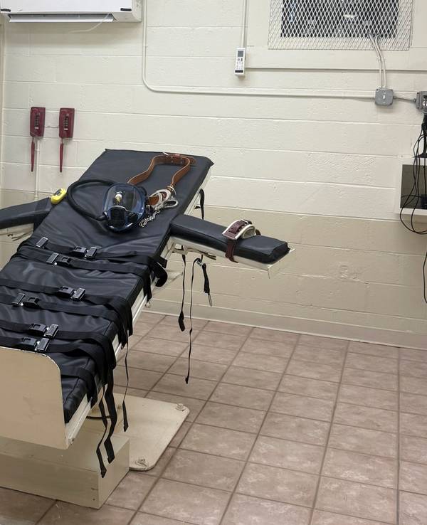 Die Hinrichtungsstätte in der neuen Hinrichtungskammer im Louisiana State Penitentiary.