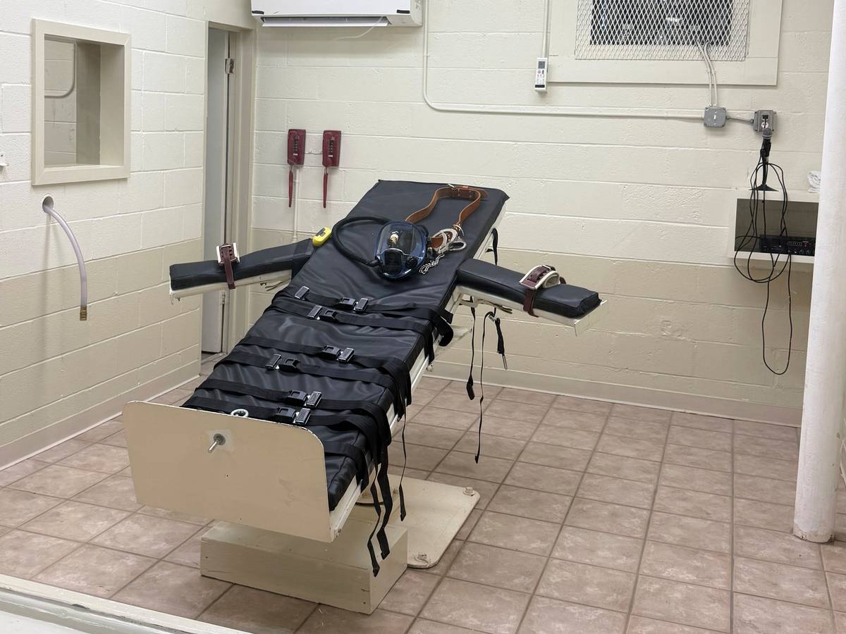 Die Hinrichtungsstätte in der neuen Hinrichtungskammer im Louisiana State Penitentiary.