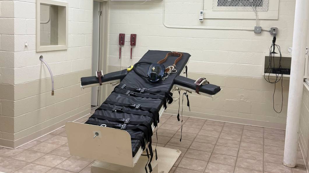 Die Hinrichtungsstätte in der neuen Hinrichtungskammer im Louisiana State Penitentiary.