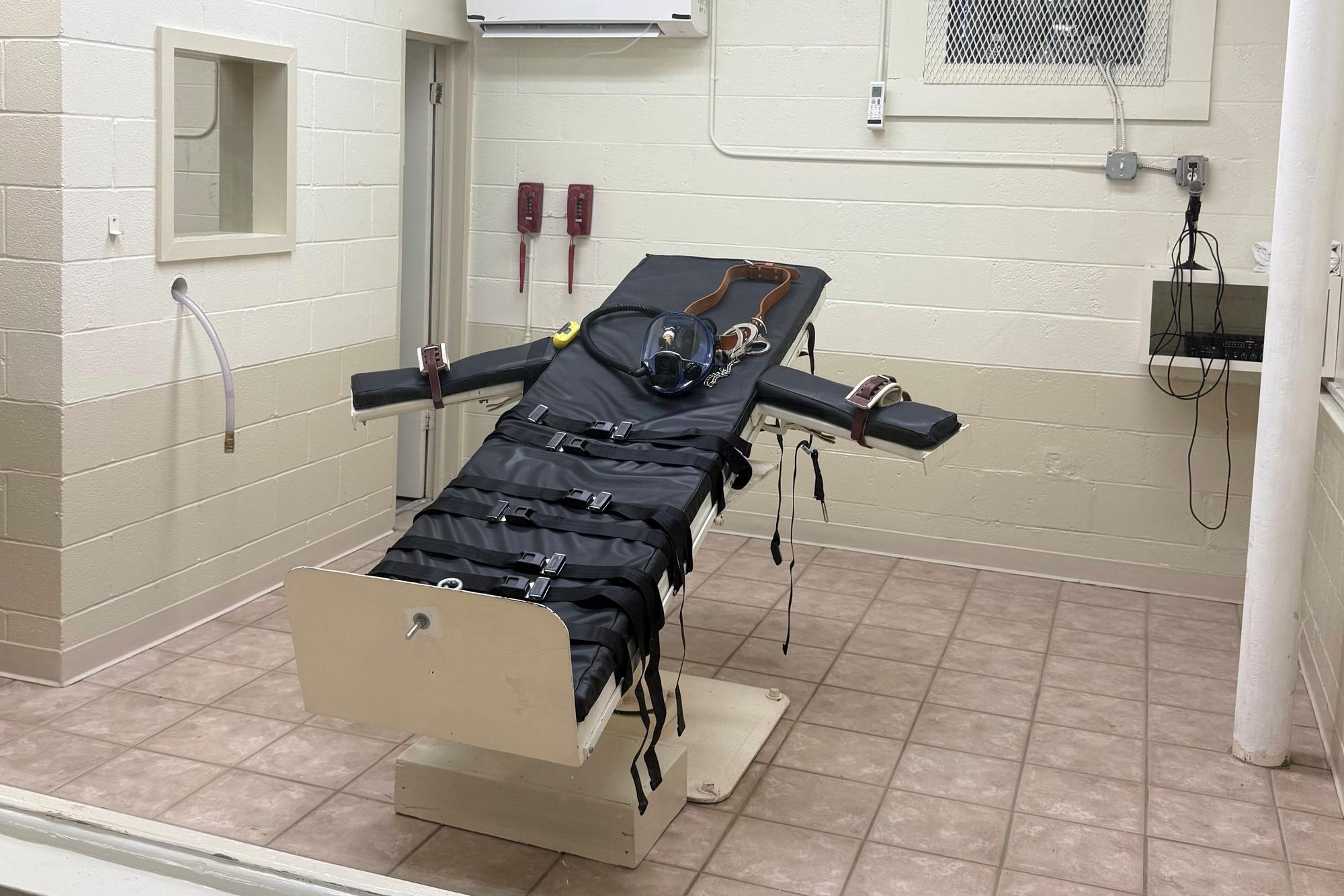 Die Hinrichtungsstätte in der neuen Hinrichtungskammer im Louisiana State Penitentiary.