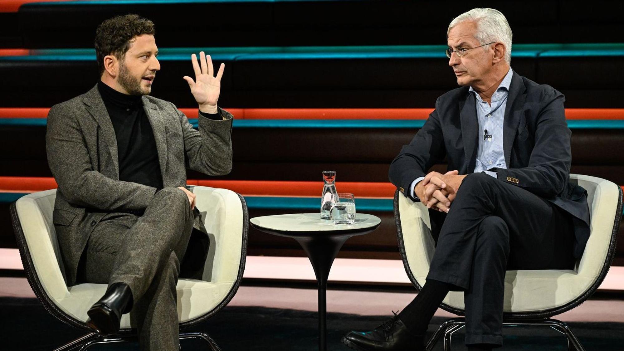 Bei „Markus Lanz“ kam es zum hitzigen Wortgefecht zwischen Grünen-Co-Chef Felix Banaszak und CDU-Politiker Mathias Middelberg. (Bild: ZDF / Markus Hertrich)
