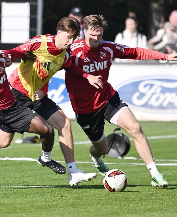 Gideon Mensah, Mikey Moore und Marius Bülter (v.l.) trainieren in Köln