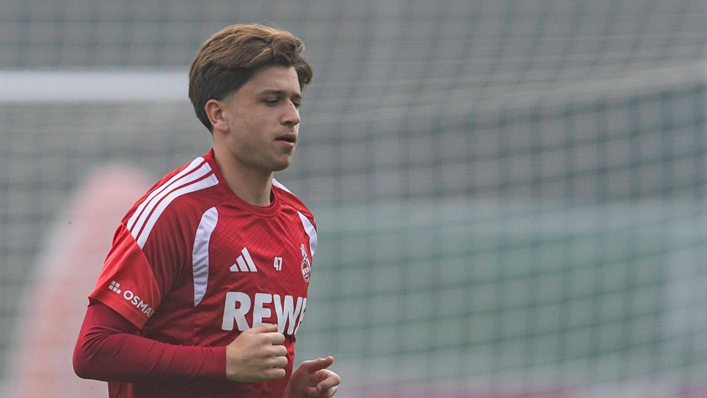 Beim 1. FC Köln auf dem Trainingsplatz: Mikey Moore.