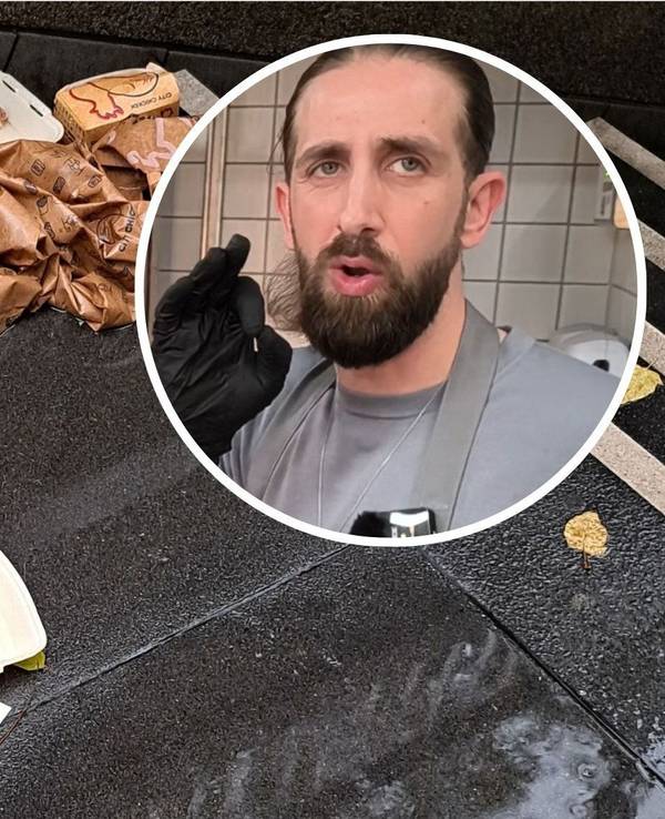 Müll von „Nhas City Chicken“ an der KVB-Haltestelle Apellhofplatz