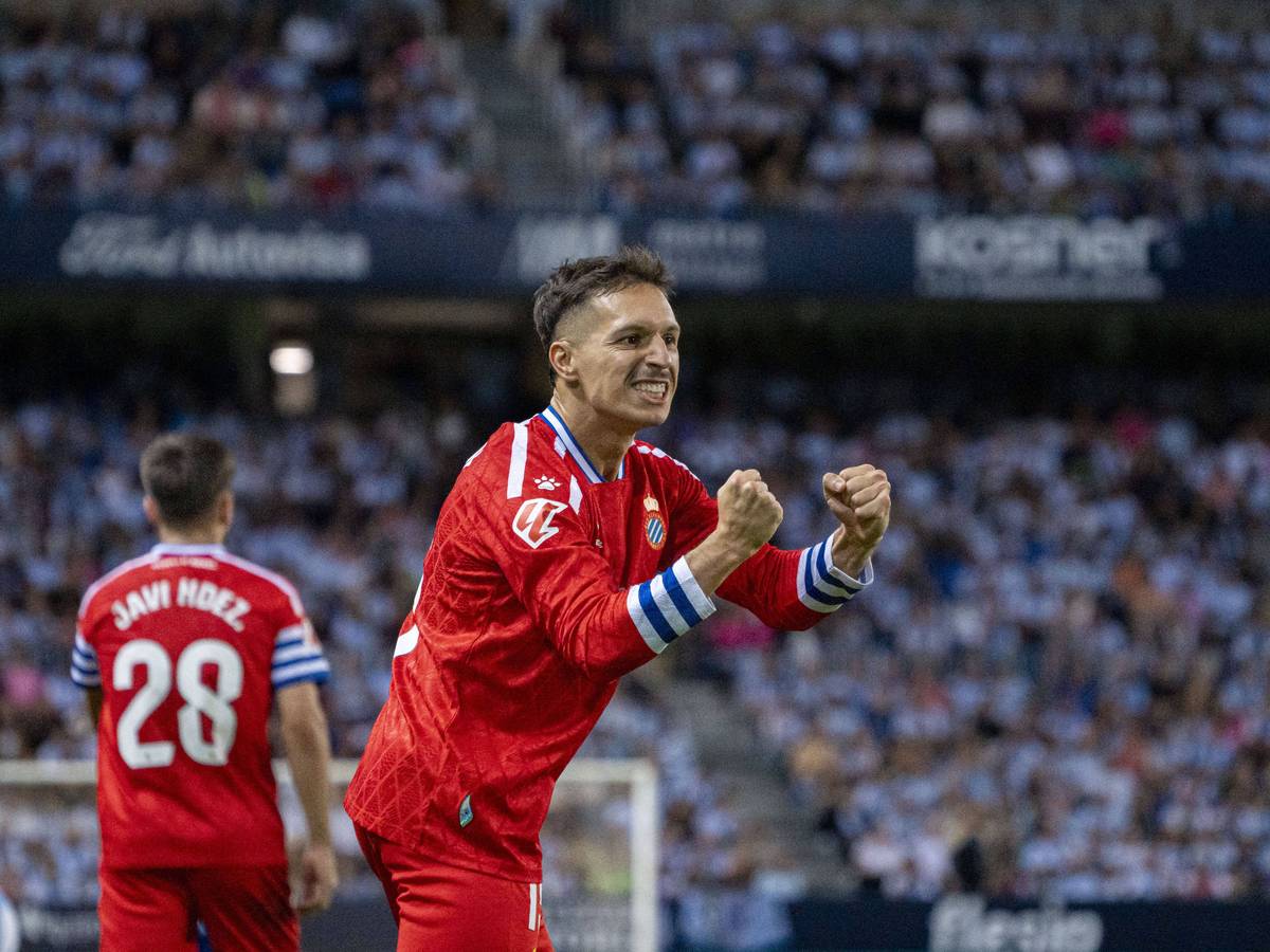 Torjubel von Bryan Zaragoza für Espanyol Barcelona.