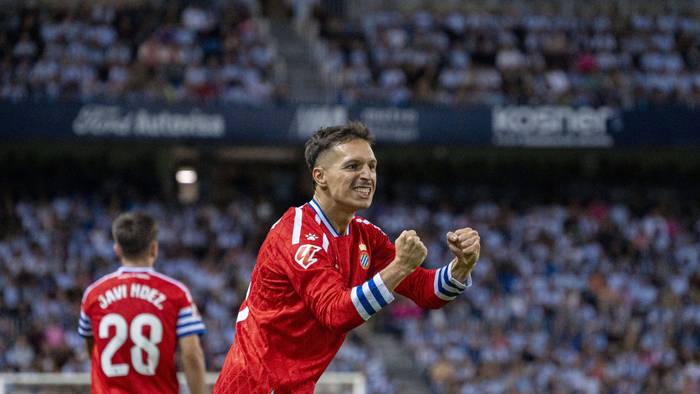 Torjubel von Bryan Zaragoza für Espanyol Barcelona.
