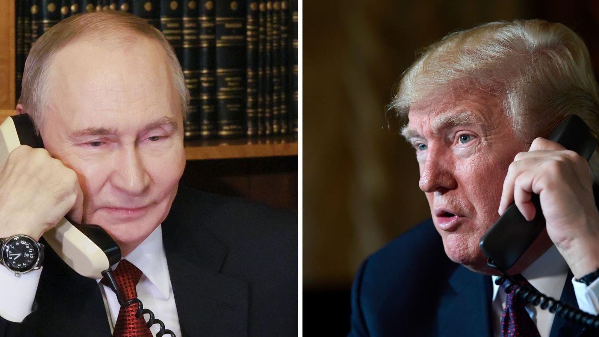Donald Trump und Wladimir Putin telefonieren.