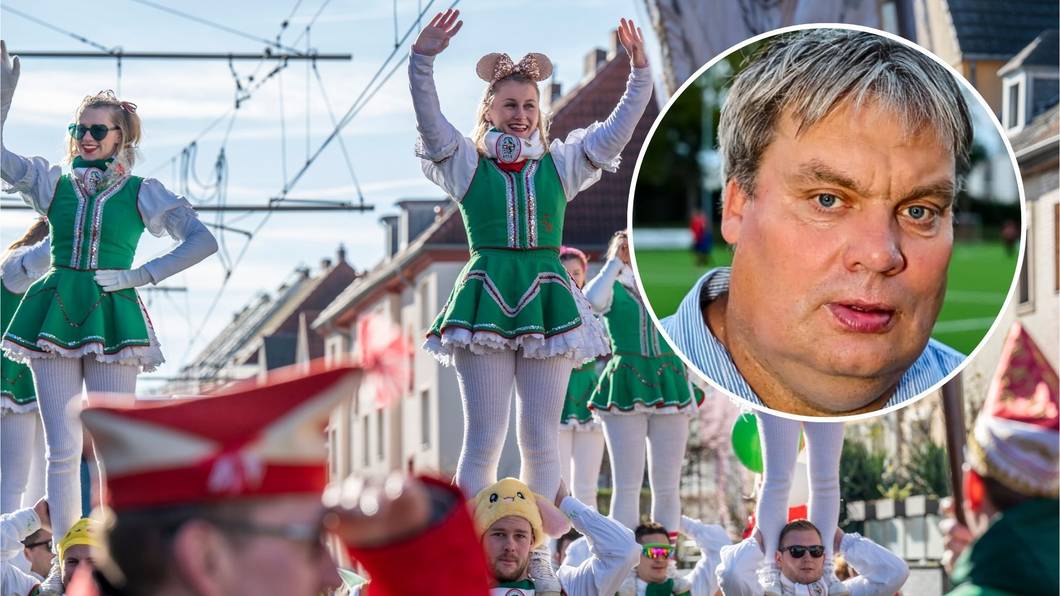 Teilnehmer beim Karnevalszug am Veilchendienstag 2024 in Köln-Zollstock. Der Vorsitzende der Freunde des Zollstocker Dienstagszuges, Michael Siegenbruck, erklärt die Gründe für die Absage.