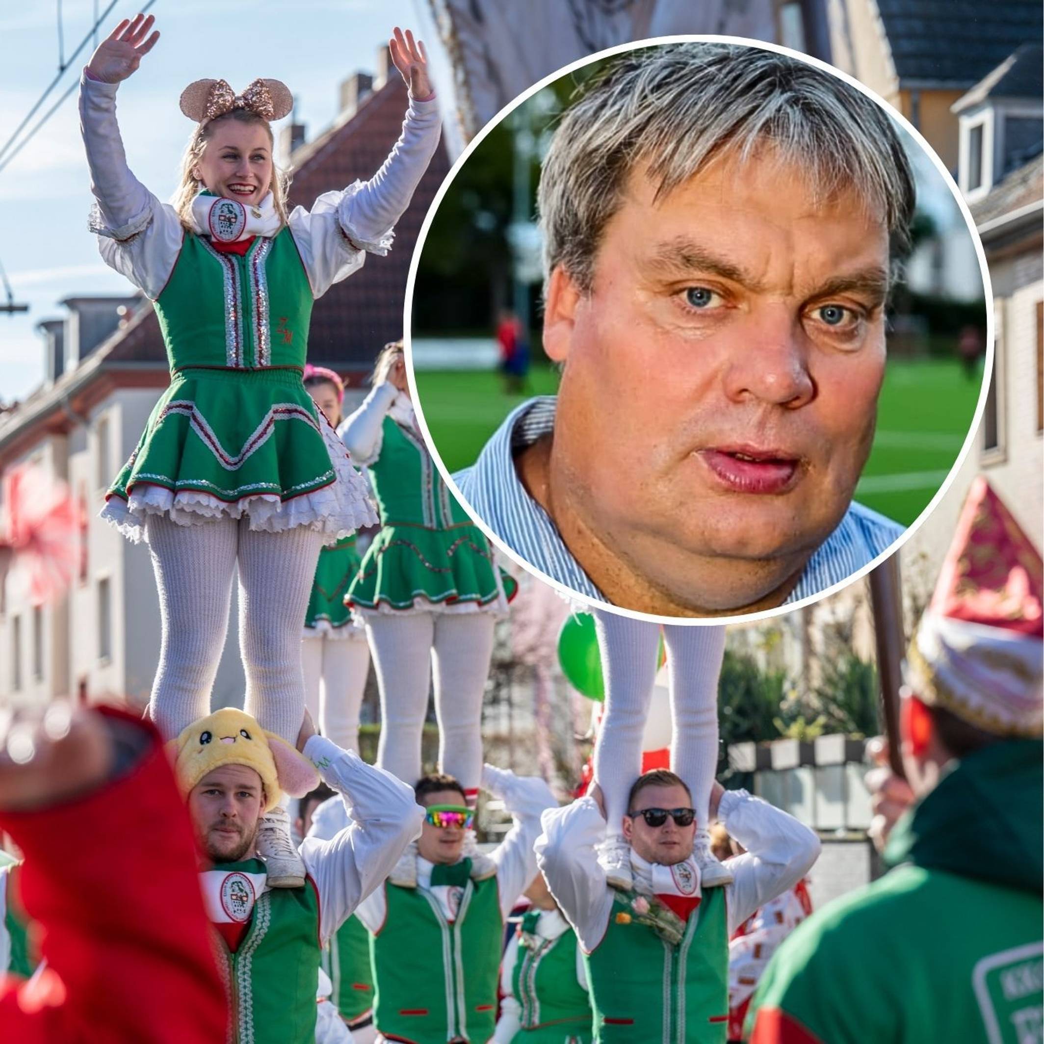 Teilnehmer beim Karnevalszug am Veilchendienstag 2024 in Köln-Zollstock. Der Vorsitzende der Freunde des Zollstocker Dienstagszuges, Michael Siegenbruck, erklärt die Gründe für die Absage.