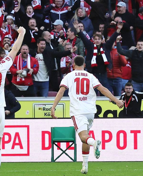 Said El Mala jubelt gegen Gladbach.