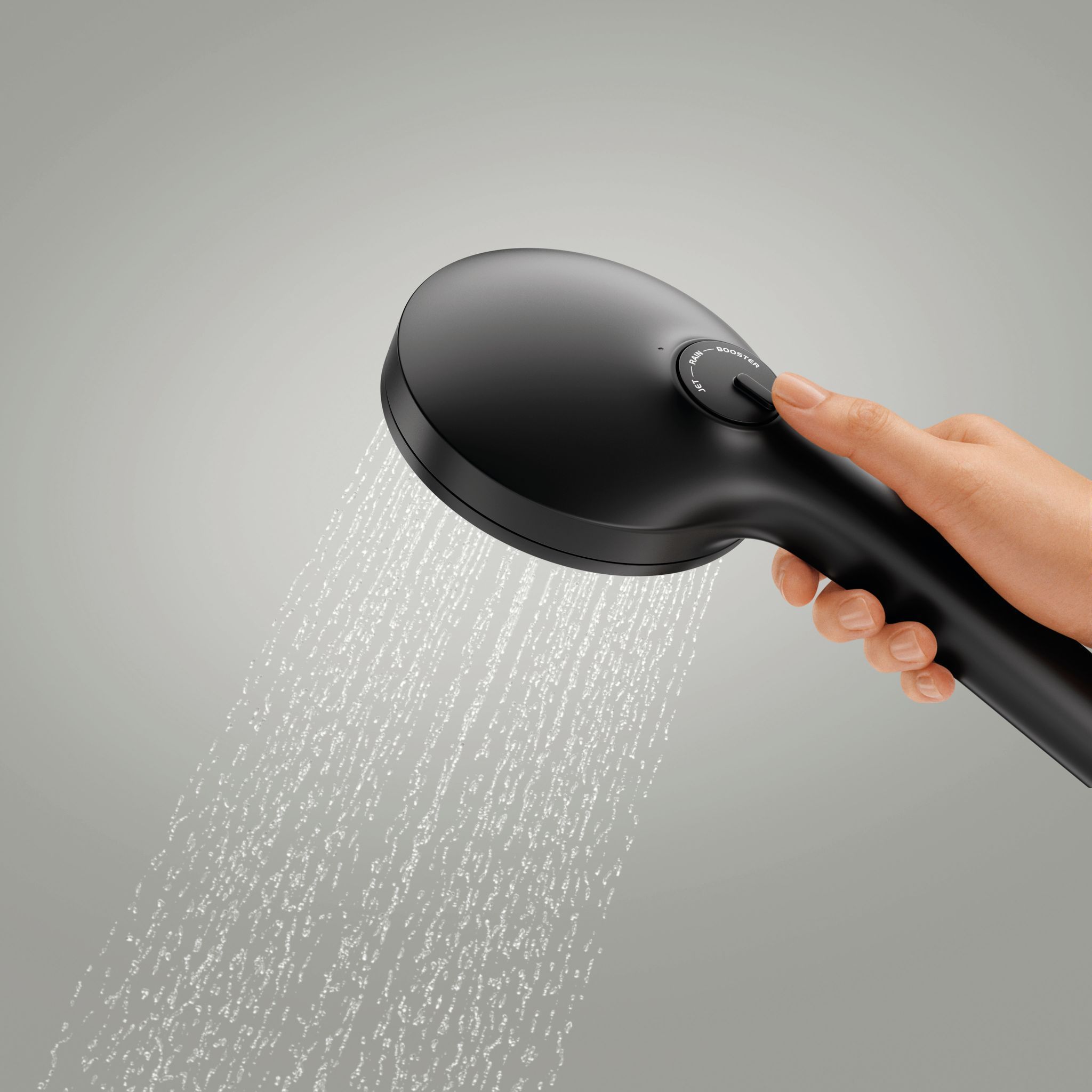 Ein Duschkopf in der Farbe Matt Black von Grohe