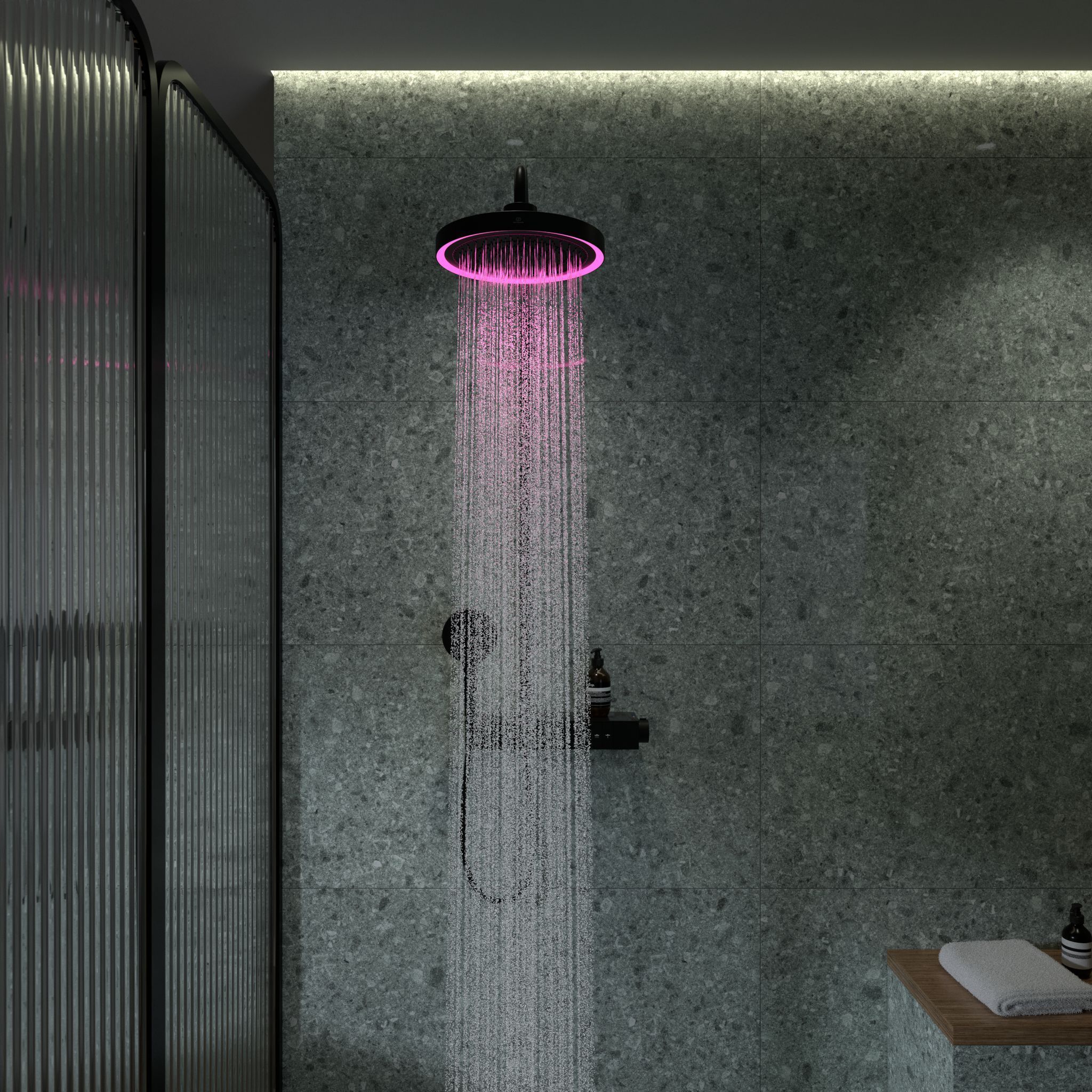 Ein Duschkopf mit LED-Beleuchtung von Ideal Standard